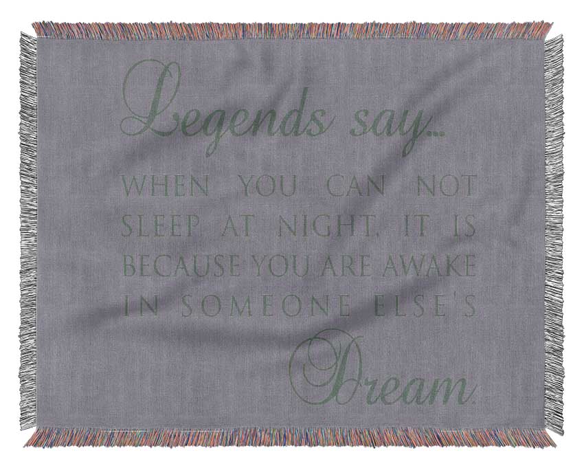 Legends Say Dream Grey Woven Blanket