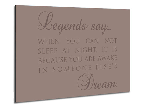 Legends Say Dream Beige Metal Print