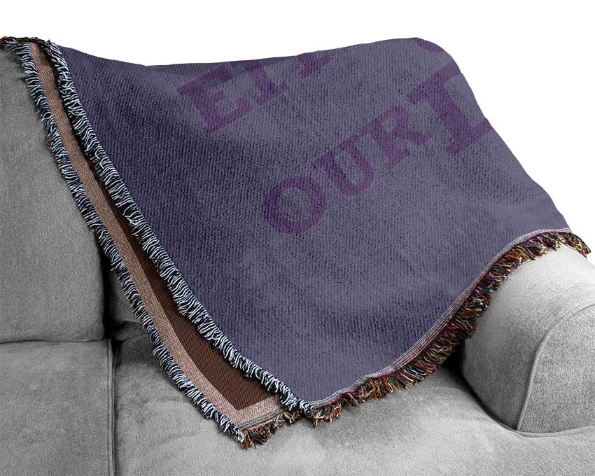 Motivational Quote Each Moment Of Our Life Lilac Woven Blanket