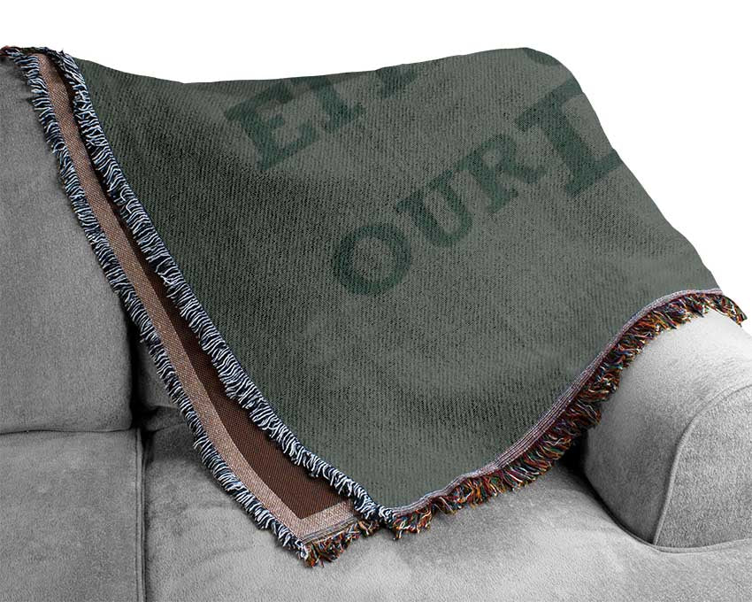 Motivational Quote Each Moment Of Our Life Grey Woven Blanket