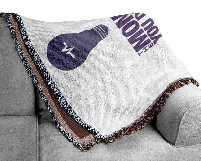 Motivational Quote Freedom Of Thought Lilac Woven Blanket