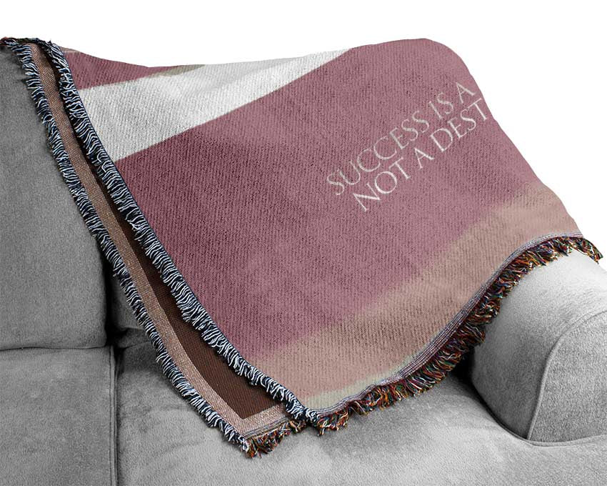 Success Is A Journey Pink Woven Blanket