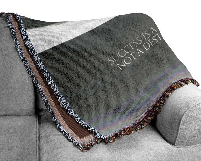Success Is A Journey Grey Woven Blanket