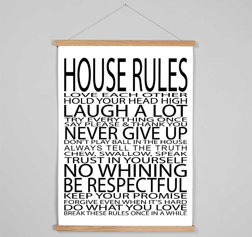 Family Quote House Rules Love Each Other Hanging Poster - Wallart-Direct UK