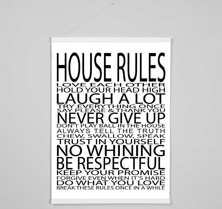Family Quote House Rules Love Each Other Hanging Poster - Wallart-Direct UK