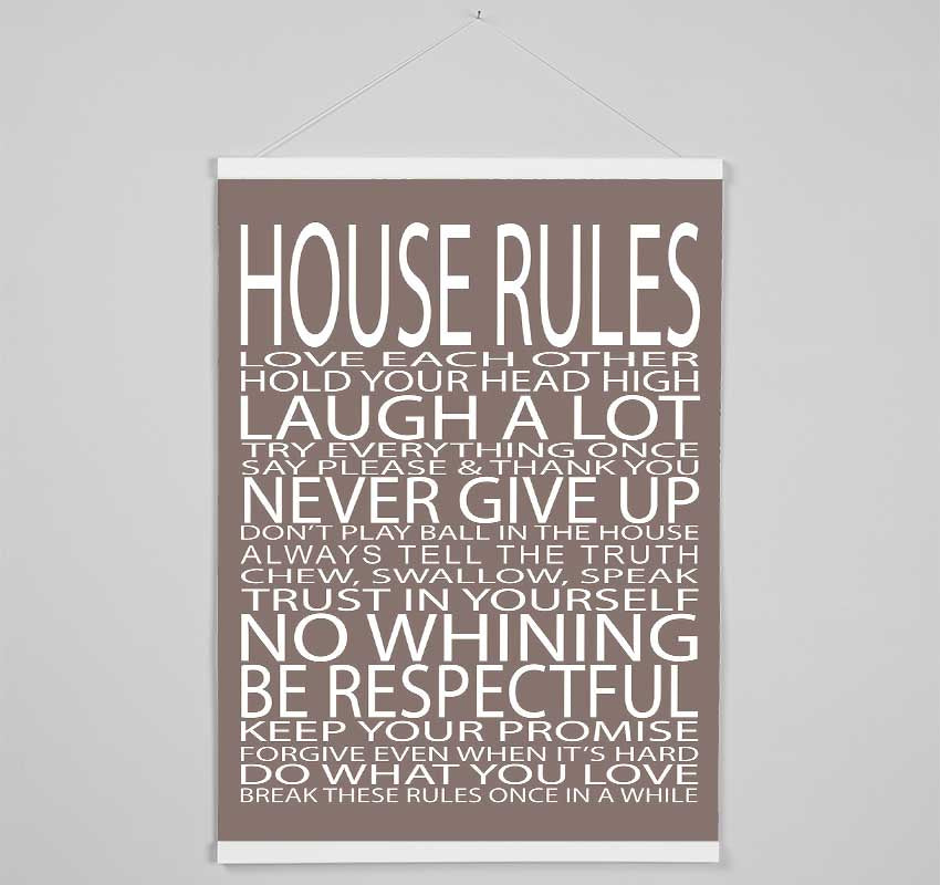 Family Quote House Rules Love Each Other Beige Hanging Poster - Wallart-Direct UK