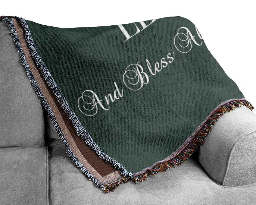 Love Quote In Our Home Let Love Abide Grey Woven Blanket
