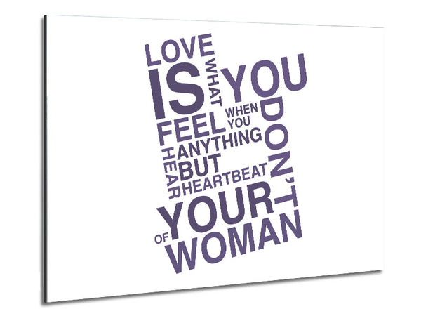Love Quote Love Is What You Feel Lilac Metal Print