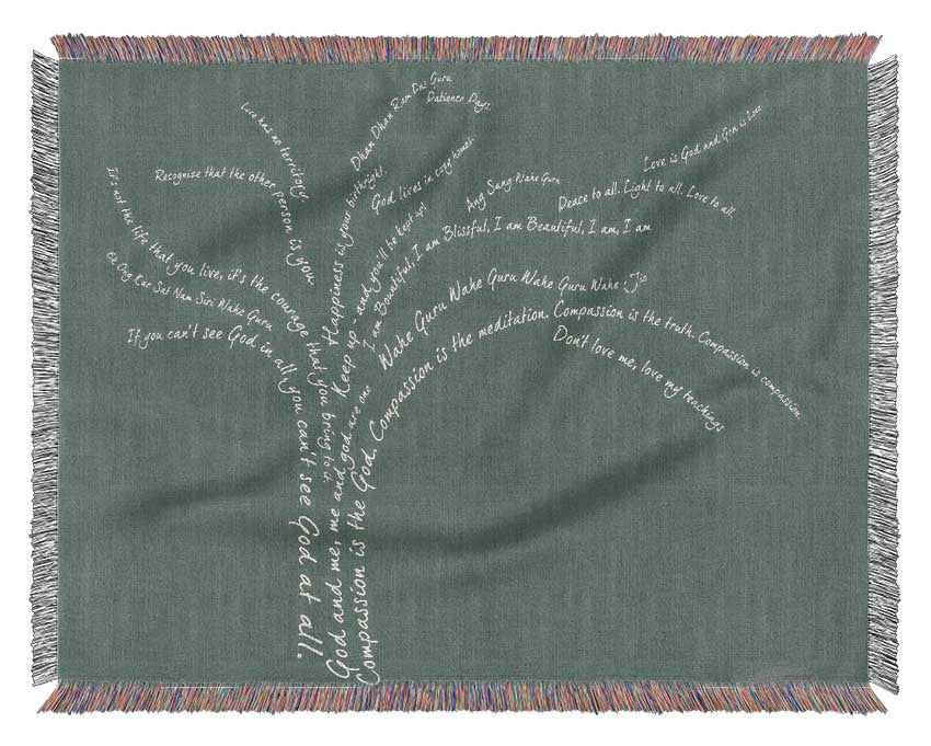 Love Quote The Love Tree Grey Woven Blanket