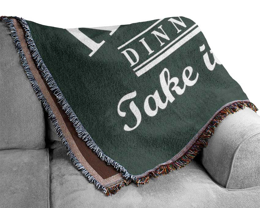 Kitchen Quote Dinner Choices Grey Woven Blanket