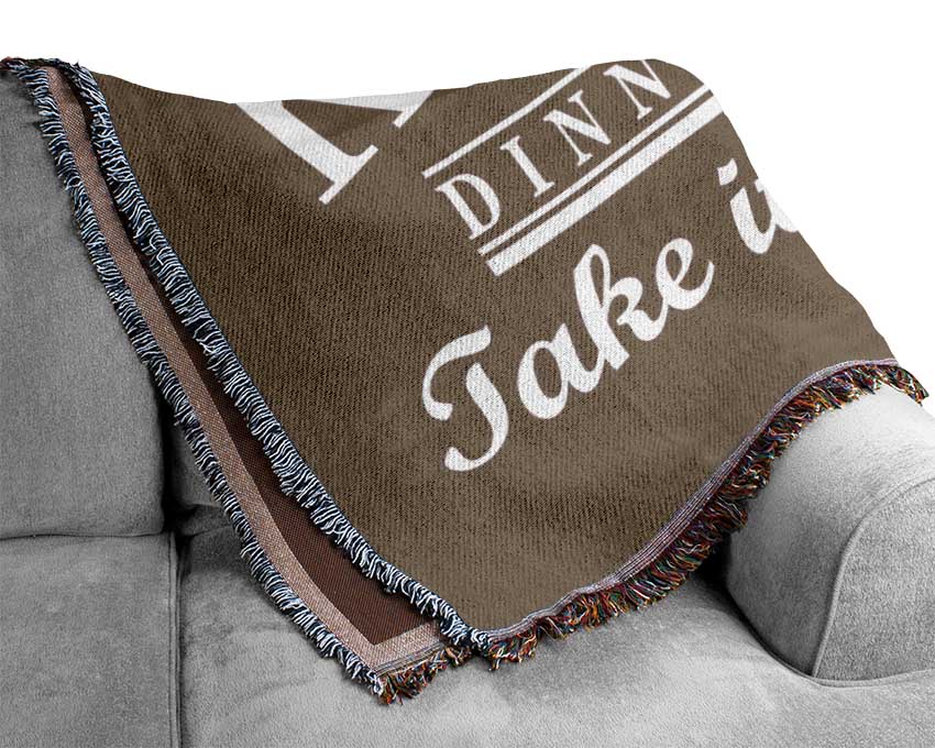 Kitchen Quote Dinner Choices Beige Woven Blanket
