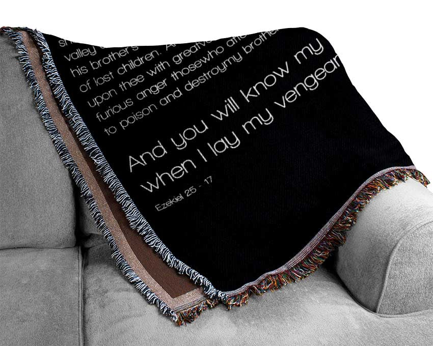 Movie Quote Pulp Fiction The Path Of The Righteous Man Woven Blanket