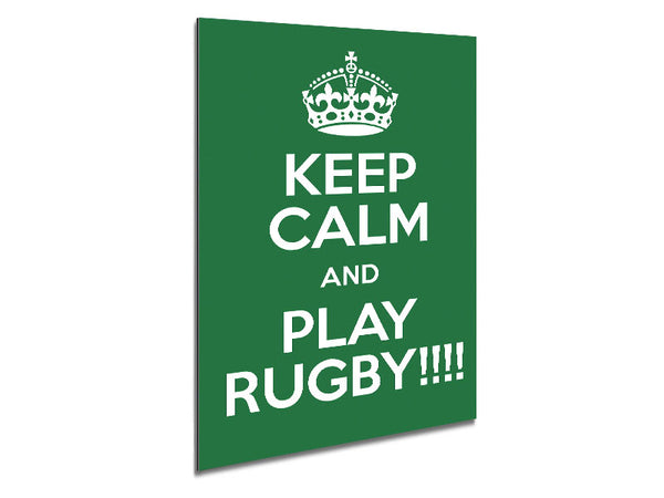 Keep Calm Rugby Metal Print