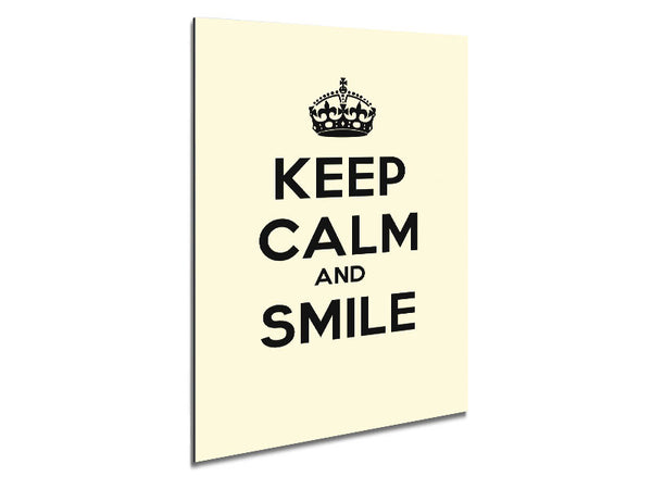 Keep Calm Smile Cream Metal Print