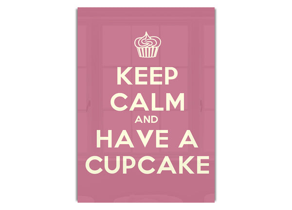 Cupcake-Rosa mit Aufschrift „Bleib ruhig“