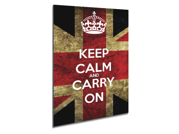 Keep Calm And Carry On Flag Metal Print