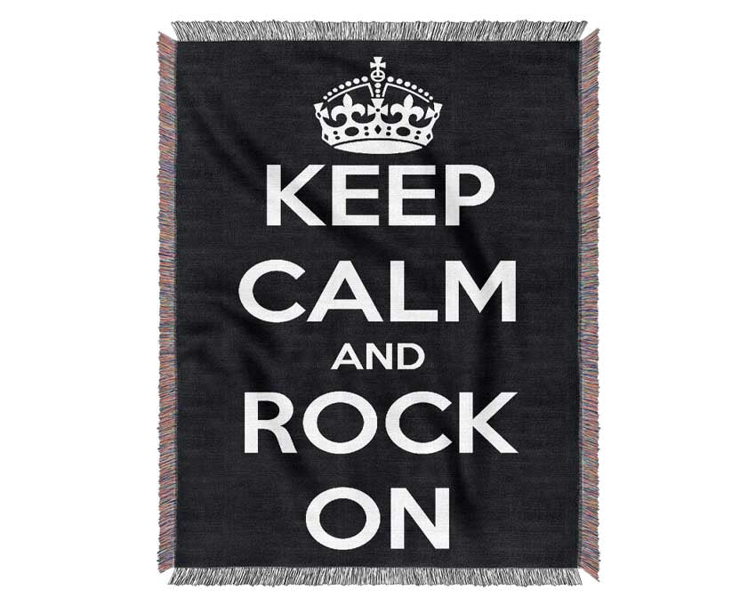 Keep Calm And Rock On Woven Blanket