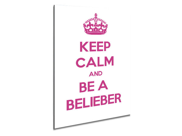 Music Quote Keep Calm Justin Bieber Metal Print
