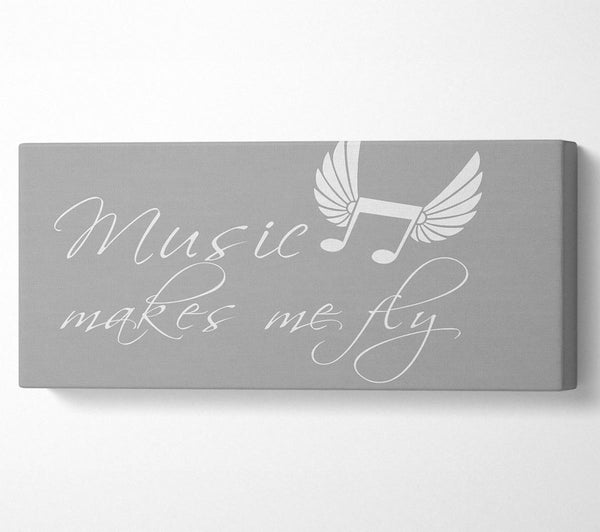 Jungenzimmer Zitat Music Makes Me Fly Grau Weiß