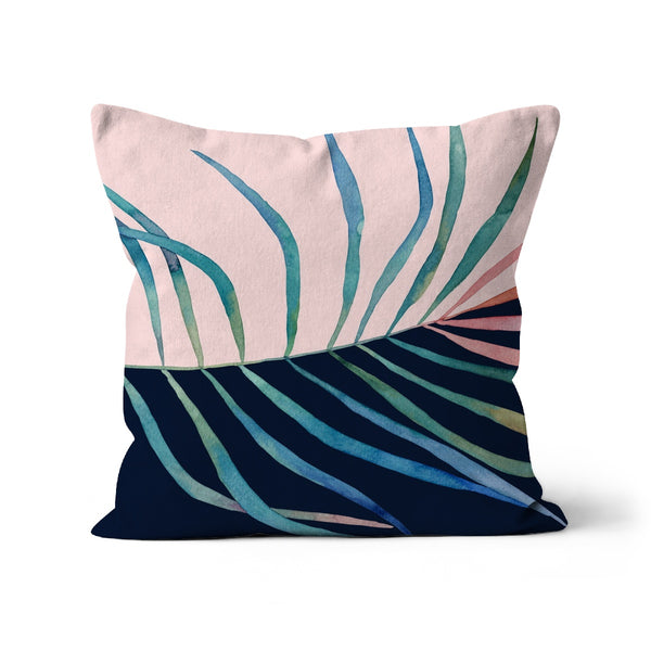 Abstract Palm Leaf Flowers Cushion