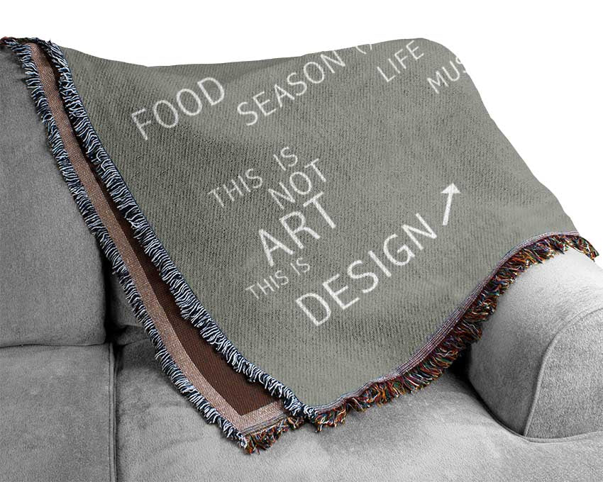 Love Quote Love Life Grey White Woven Blanket