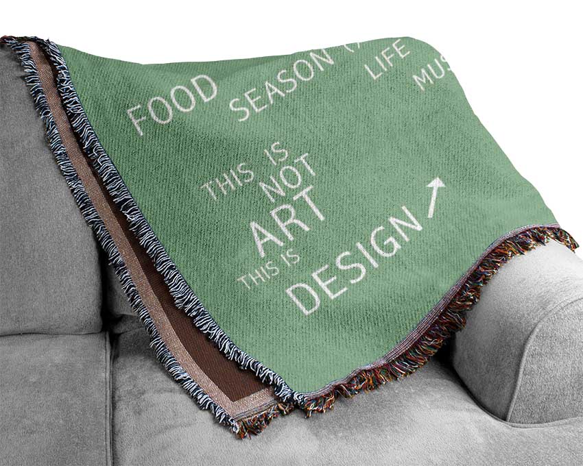 Love Quote Love Life Green Woven Blanket