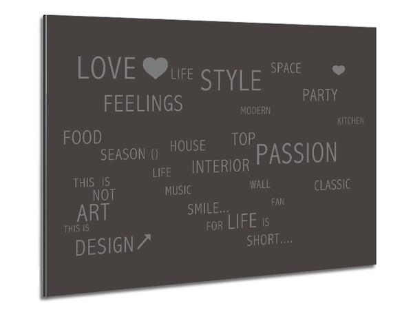 Love Quote Love Life Chocolate Metal Print