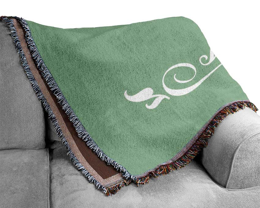 Love Quote Forever With You Green Woven Blanket