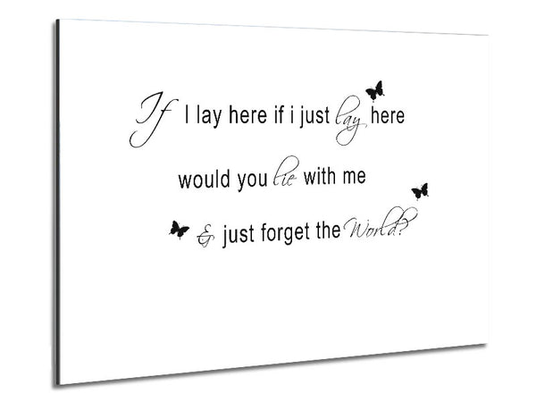 Music Quote If I Lay Here Snow Patrol 2 White Metal Print