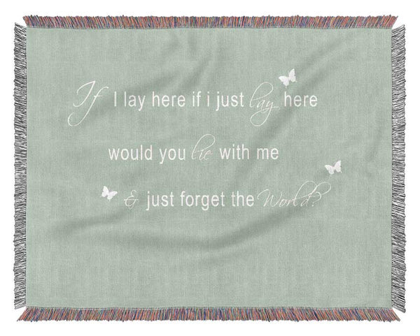 Music Quote If I Lay Here Snow Patrol 2 Beige Woven Blanket