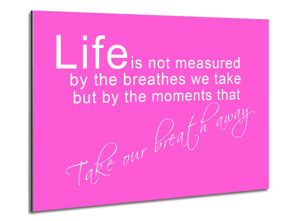 Life Is Not Measured Vivid Pink Metal Print