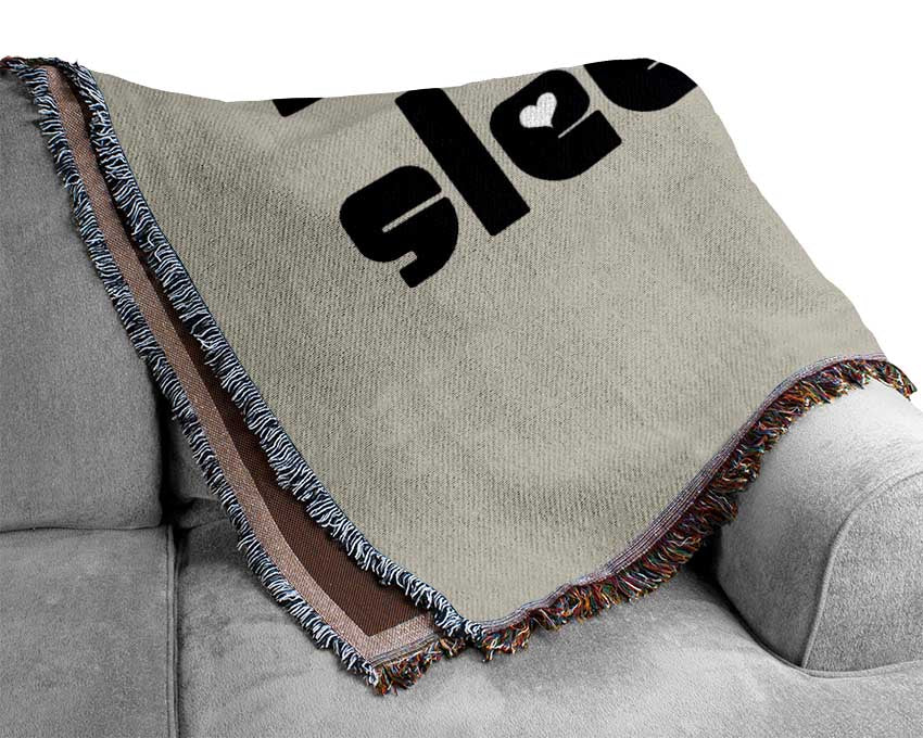 Princesss Sleeps Here 2 Grey Woven Blanket