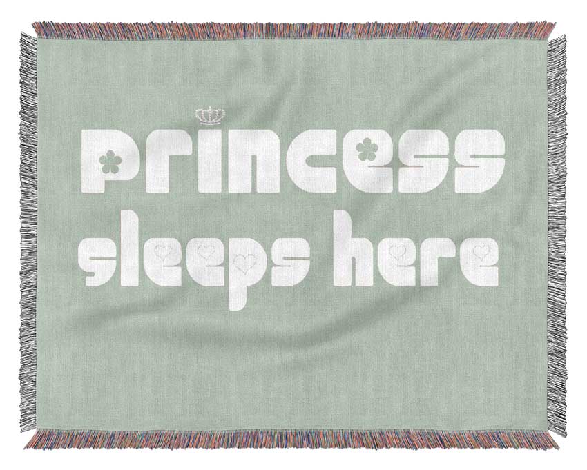 Princesss Sleeps Here 2 Beige Woven Blanket