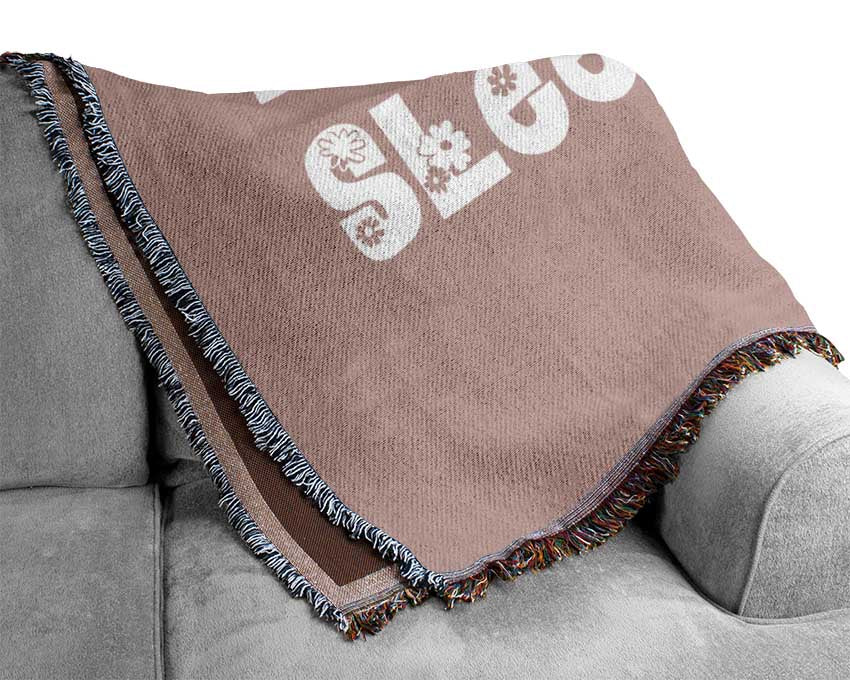 Nursery Quote Princesss Sleeps Here Vivid Pink Woven Blanket