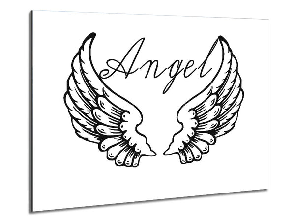 Angel Wings 4 White Metal Print