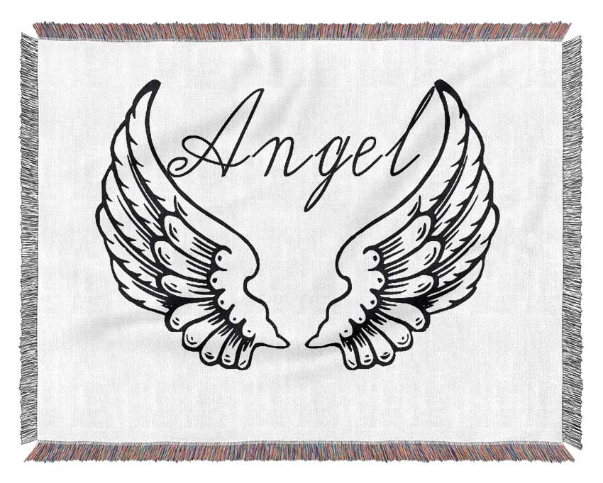 Angel Wings 4 White Woven Blanket
