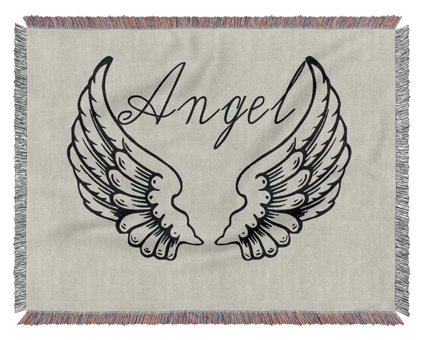Angel Wings 4 Grey Woven Blanket