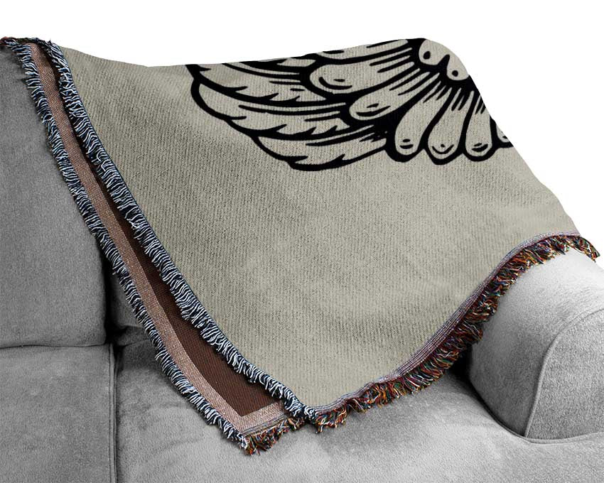 Angel Wings 4 Grey Woven Blanket