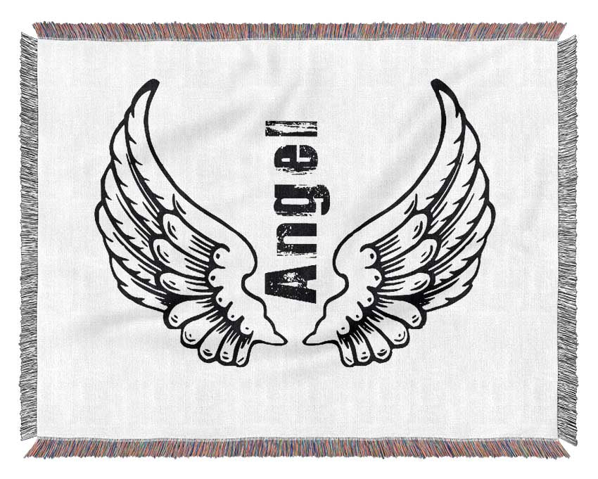 Angel Wings 3 White Woven Blanket