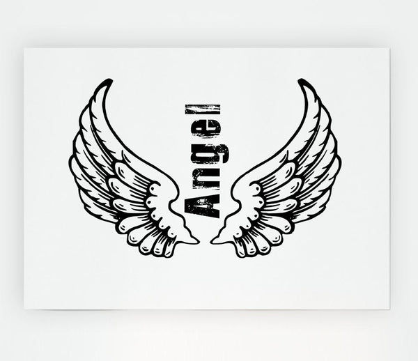 Angel Wings 3 White Print Poster Wall Art