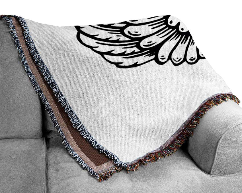 Angel Wings 3 White Woven Blanket
