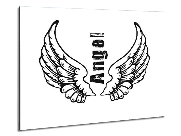 Angel Wings 3 White Metal Print