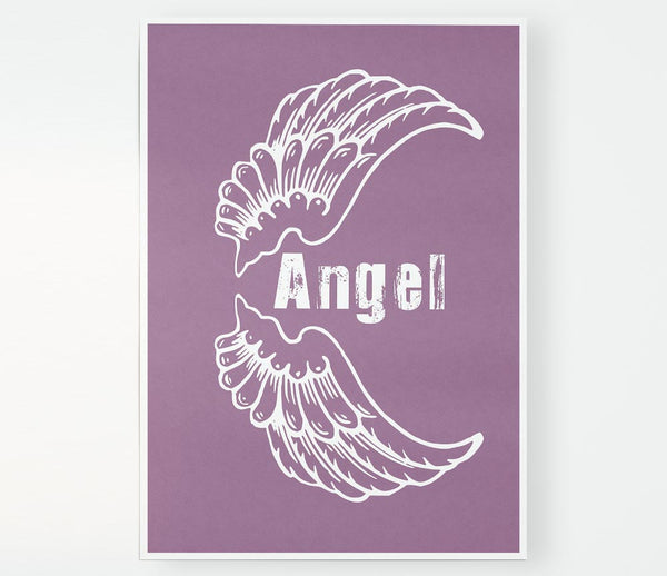 Angel Wings 3 Dusty Pink Print Poster Wall Art