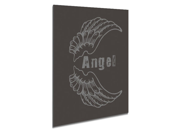Girls Room Quote Angel Wings 3 Chocolate Metal Print