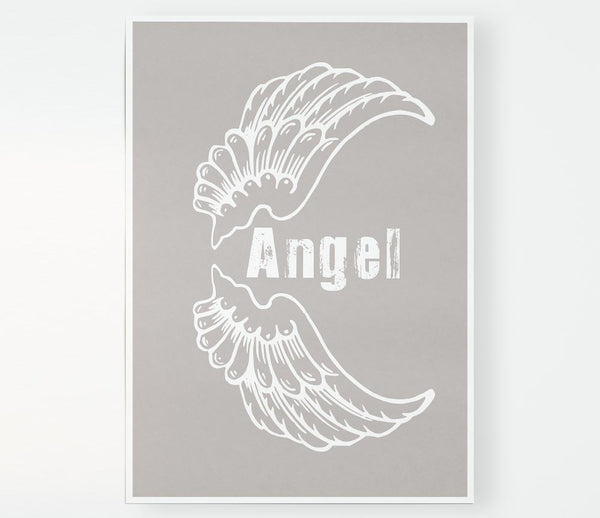 Angel Wings 3 Beige Print Poster Wall Art