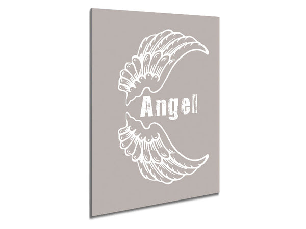 Angel Wings 3 Beige Metal Print