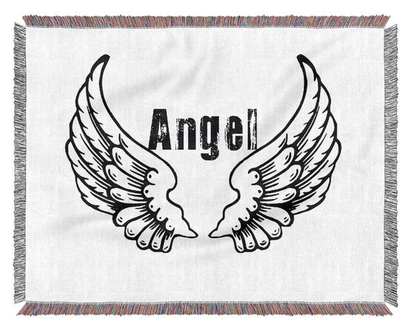 Angel Wings 2 White Woven Blanket