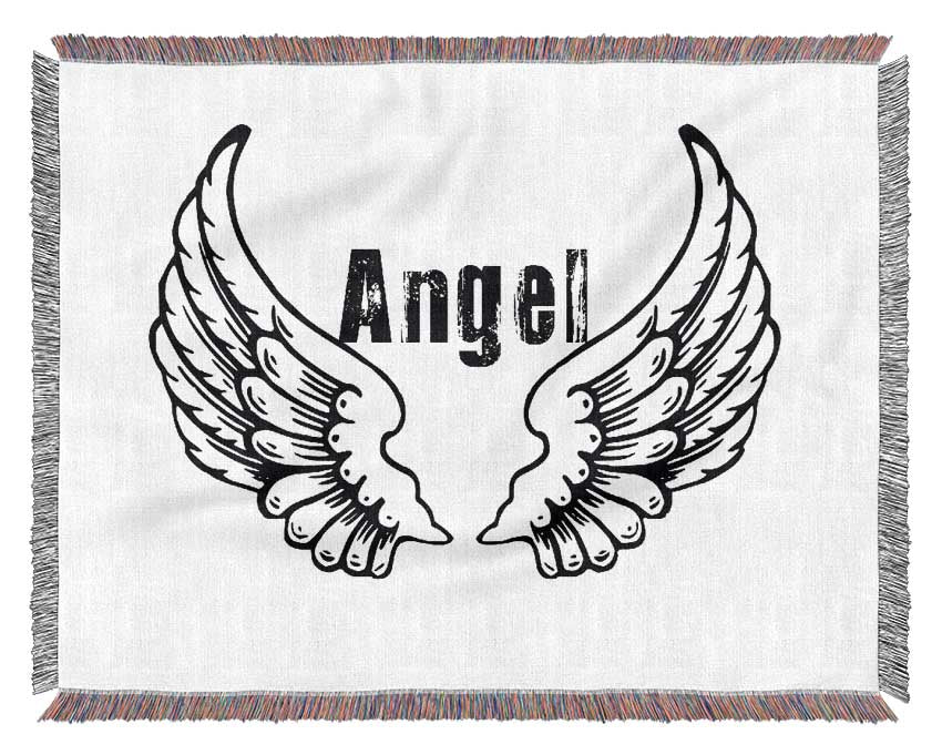 Angel Wings 2 White Woven Blanket