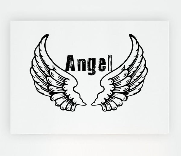 Angel Wings 2 White Print Poster Wall Art