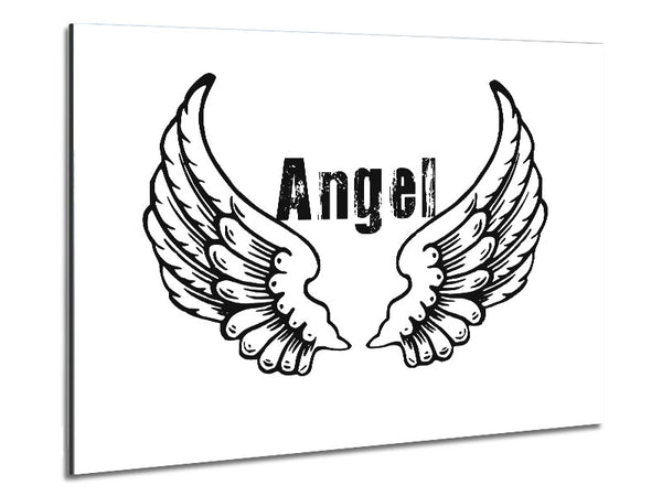 Angel Wings 2 White Metal Print